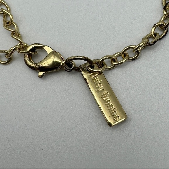 Daisy Fuentes Statement Necklace • Gold Hammered Open Circles • 17–20” - Picture 2 of 5